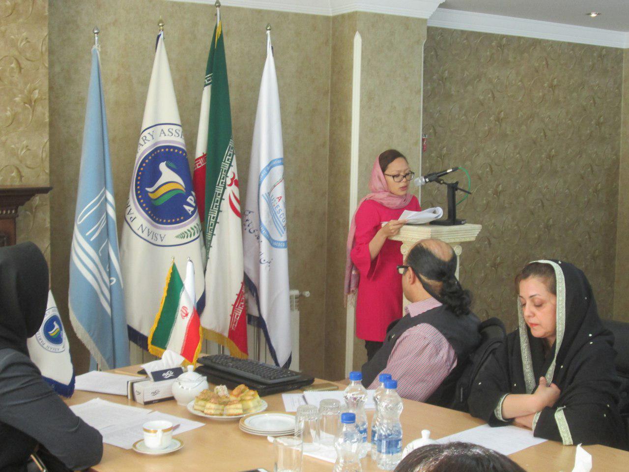 Ms. Mary Anne Therese Manuson, representative of Ms. Esther Kuisch Laroche, Director of UNESCO's Tehran Cluster Office, addresses the meeting.